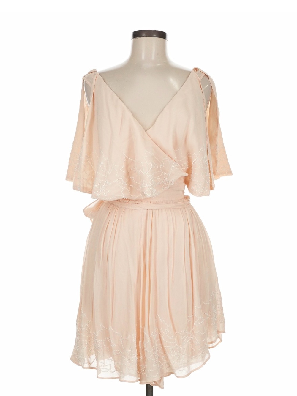Free People Peach Cold-Shoulder Wrap Chemise